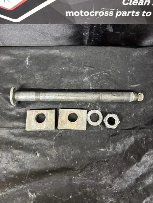 1999 93-02 KX250 KX125 Rear Wheel Axle Spindle Shaft Bolt Block Nut