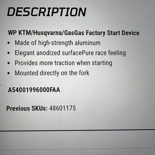 WP Start Devise KTM, Husqvarna And Gas Gas