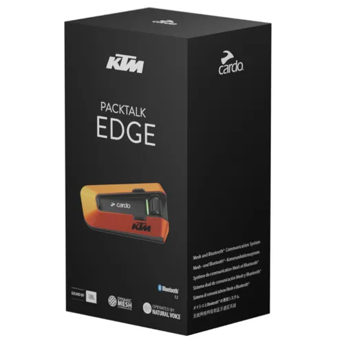 Cardo KTM PackTalk Edge Helmet Headset Intercom Communication - Single Unit