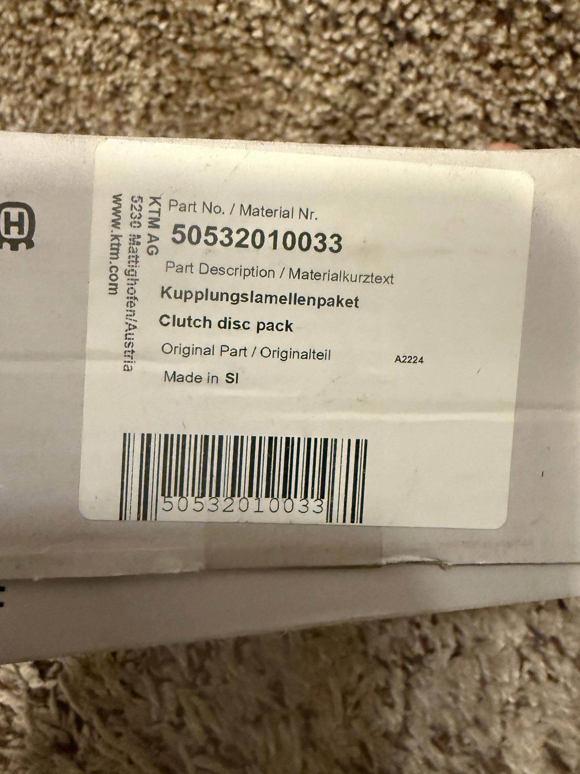 KTM Husqvarna GasGas Clutch Disc Pack 125 150 SX TC TE MC  OEM 50532010033