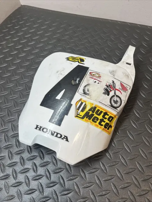 2002 Honda XR70R OEM White Front Plate Number Plastic Fairing