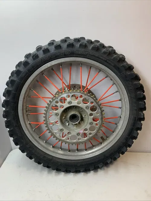 2004 CRF450R OEM Rear Wheel Rim Tire Rotor Sprocket Hub Crf 450r CRACKED RIM!