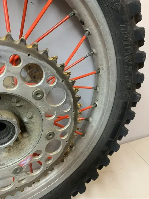 2004 CRF450R OEM Rear Wheel Rim Tire Rotor Sprocket Hub Crf 450r CRACKED RIM!