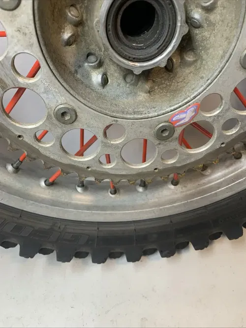2004 CRF450R OEM Rear Wheel Rim Tire Rotor Sprocket Hub Crf 450r CRACKED RIM!
