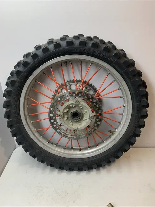 2004 CRF450R OEM Rear Wheel Rim Tire Rotor Sprocket Hub Crf 450r CRACKED RIM!