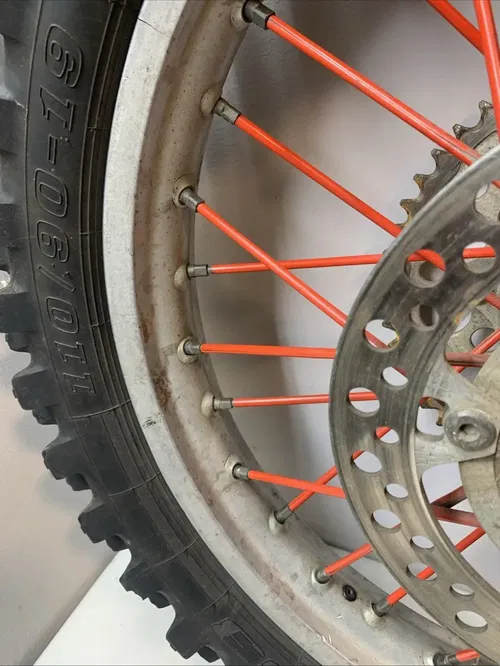 2004 CRF450R OEM Rear Wheel Rim Tire Rotor Sprocket Hub Crf 450r CRACKED RIM!