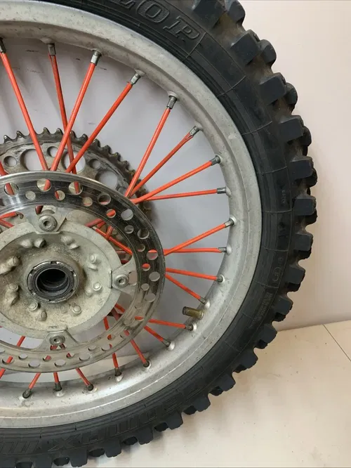 2004 CRF450R OEM Rear Wheel Rim Tire Rotor Sprocket Hub Crf 450r CRACKED RIM!
