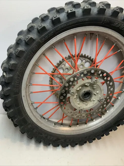 2004 CRF450R OEM Rear Wheel Rim Tire Rotor Sprocket Hub Crf 450r CRACKED RIM!