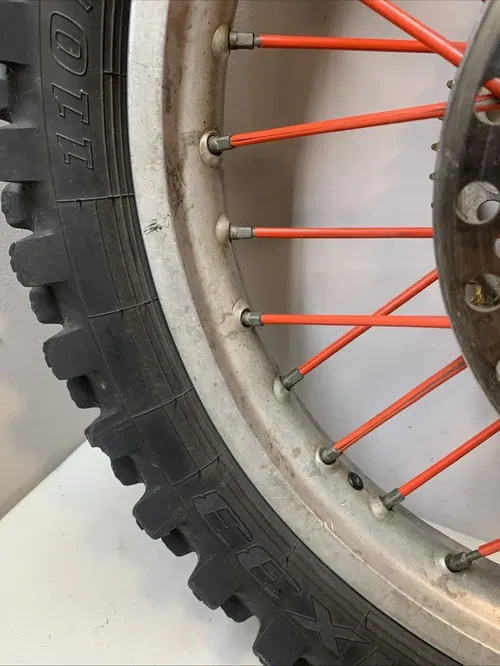 2004 CRF450R OEM Rear Wheel Rim Tire Rotor Sprocket Hub Crf 450r CRACKED RIM!