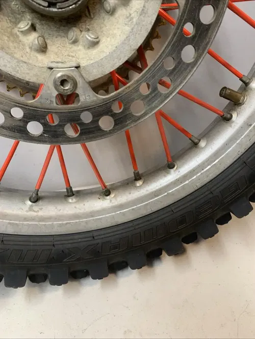 2004 CRF450R OEM Rear Wheel Rim Tire Rotor Sprocket Hub Crf 450r CRACKED RIM!