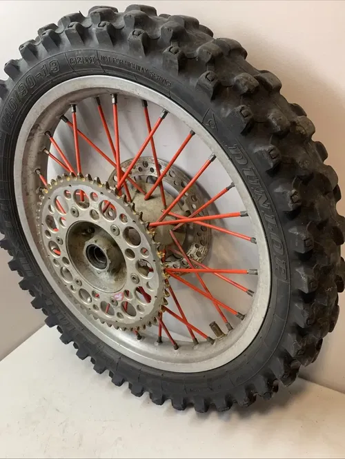 2004 CRF450R OEM Rear Wheel Rim Tire Rotor Sprocket Hub Crf 450r CRACKED RIM!