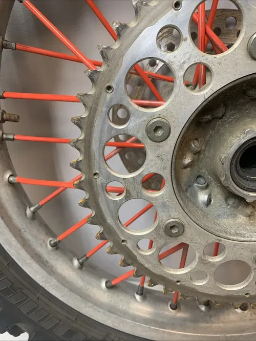 2004 CRF450R OEM Rear Wheel Rim Tire Rotor Sprocket Hub Crf 450r CRACKED RIM!