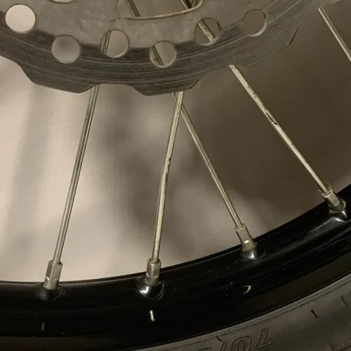 2019 KX100 COMPLETE OEM FRONT WHEEL 19" FRONT WHEEL RIM HUB ROTOR KX 100 kx100