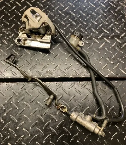 93-01 YZ80 OEM Complete Rear Brake Assembly Caliper Master Cylinder Hose Pedal