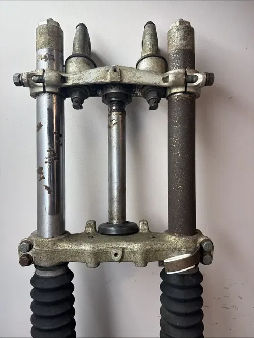 1978 RM400 OEM Front Forks Left And Right Fork Legs With Triple Trees 1978 Rm400