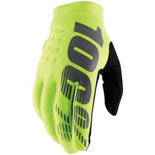 New 100% Brisker Gloves in Flo Yellow Youth XL