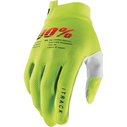 New 100% iTrack Gloves in Flo Yellow