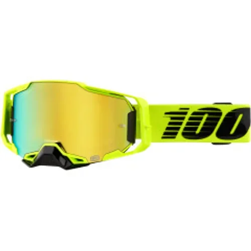 New 100% Armega Goggles - Nuclear Citrus - Gold Mirror MSRP $100 Free Shipping