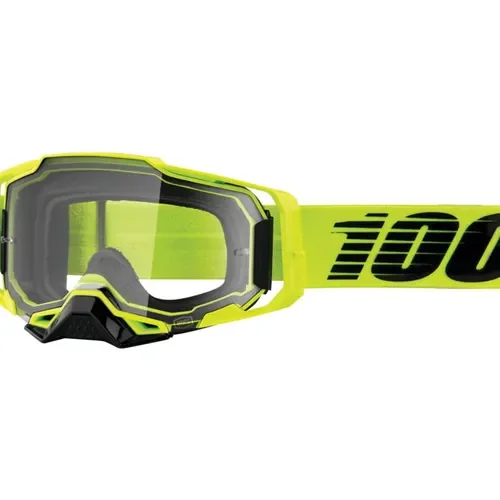 100% Armega Goggles Nuclear Citrus with Clear Lens 957765 MSRP$90