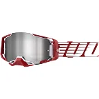 New 100% Armega Goggles Oversized Deep Red Flash Silver MSRP $100 Free Shipping