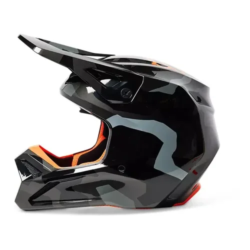New Youth Fox Racing V1 BNKR Helmet GRY/CAMO 29737-033