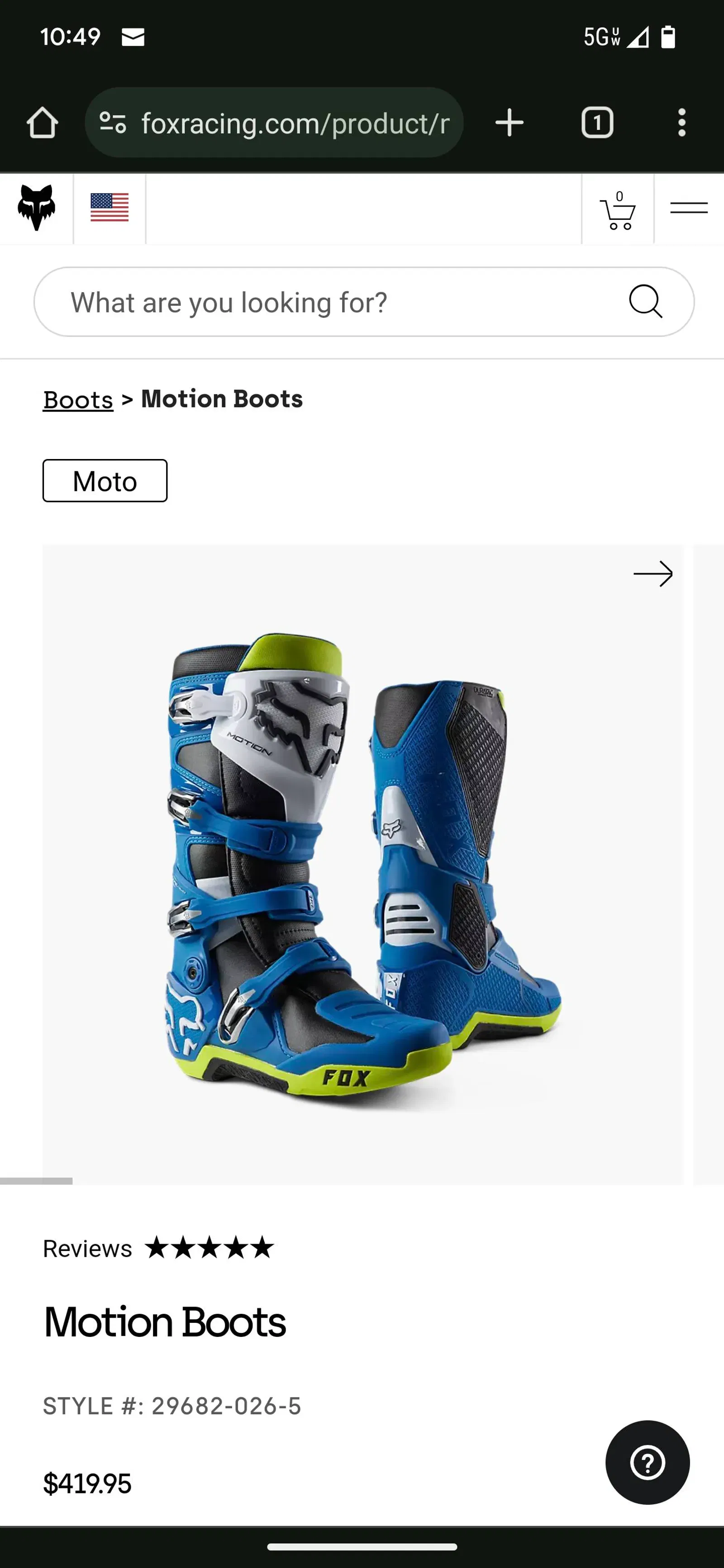 Fox Racing Motion Dirt Bike And Motocross Boots MX Locker