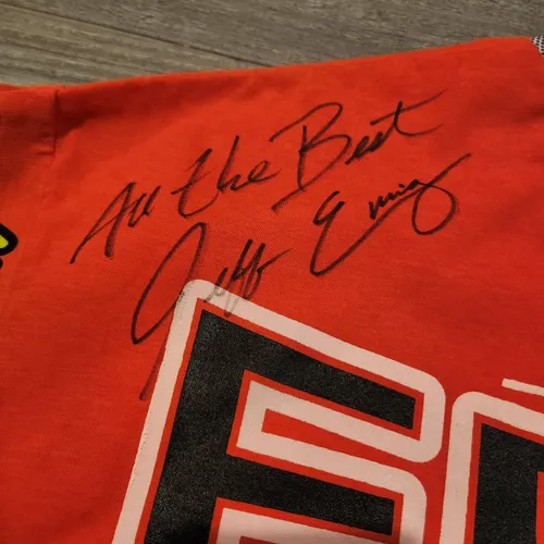 Vintage 90s Thor Velocity Racing Shirt Autographed Jeff Emig
