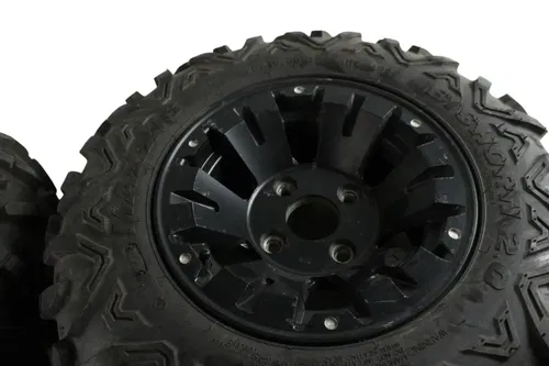 2008 YAMAHA GRIZZLY 700 OEM REAR BACK WHEELS RIMS W TIRES 25x10-12 B4450