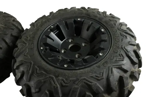 2008 YAMAHA GRIZZLY 700 OEM REAR BACK WHEELS RIMS W TIRES 25x10-12 B4450