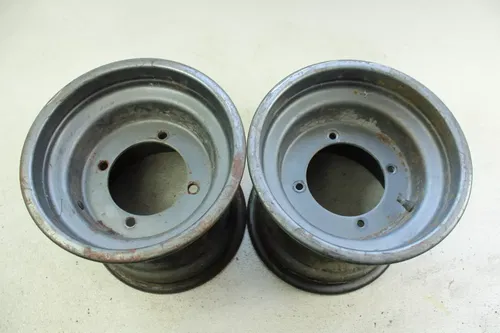 2002 Suzuki Quadrunner 250 OEM 10x9.5 Rear Wheel Set  B4464