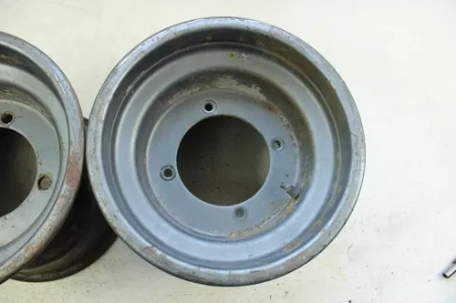 2002 Suzuki Quadrunner 250 OEM 10x9.5 Rear Wheel Set  B4464
