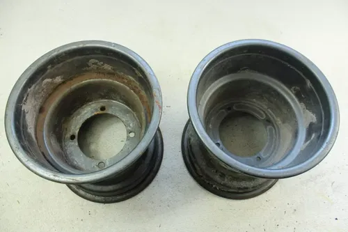 2002 Suzuki Quadrunner 250 OEM 10x9.5 Rear Wheel Set  B4464
