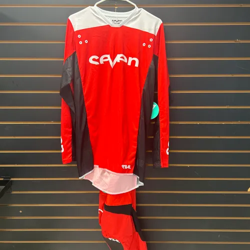Seven Gear Combo Rival Staple Jersey & Pants Red 