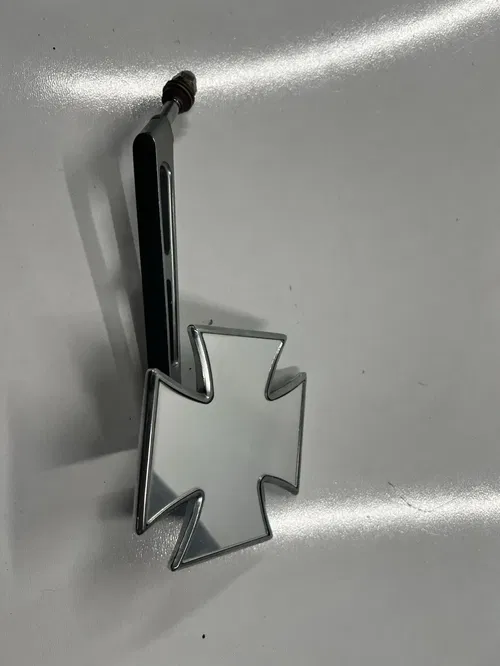 Iron Cross Harley Mirror Maltese Mirror - Air-Glide Stem - Chrome Right Side