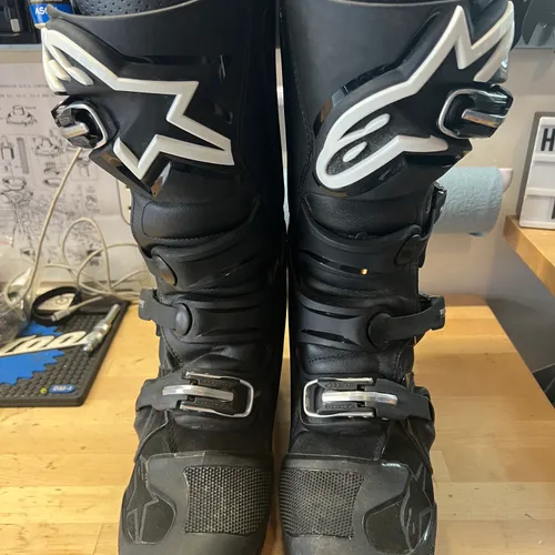 Alpinestars Tech 7 Black White Adult Boots - Size 11