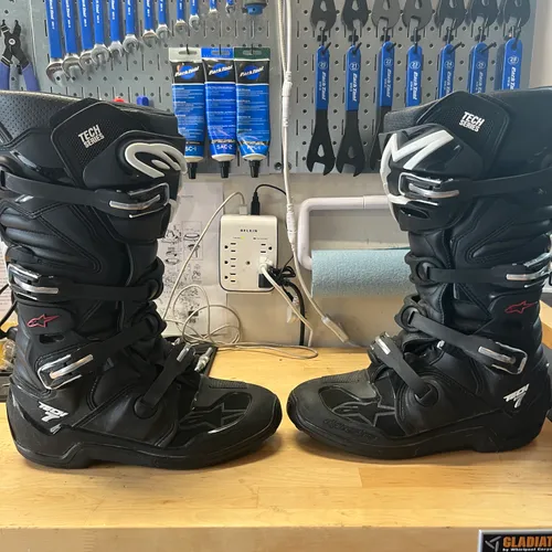 Alpinestars Tech 7 Black White Adult Boots - Size 11