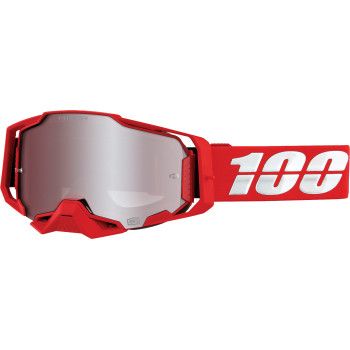 100% Armega Goggles - War Red - HiPER Silver Mirror