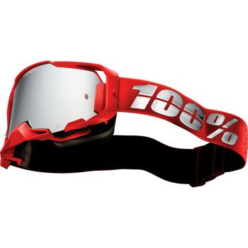 100% Armega Goggles - War Red - HiPER Silver Mirror
