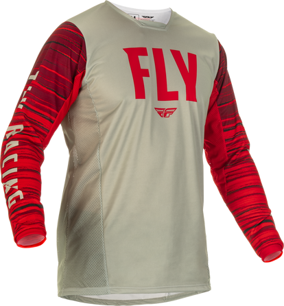 FLY RACING KINETIC WAVE GEAR SET LIGHT GREY/RED 