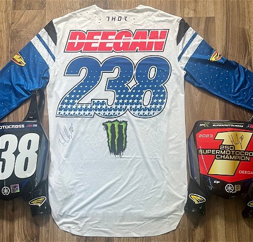 Haiden Deegan Hand Signed Autographed #238 Jersey & Plate+Championship Plate