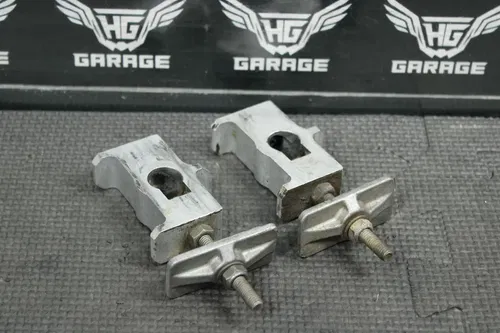 1998 SUZUKI RM80 OEM SWINGARM CHAIN TENSIONER ADJUSTMENT BRACKETS