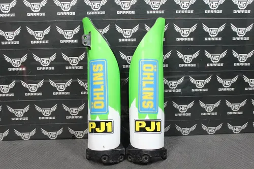 2009 KAWASAKI KX250 KX250F KX450 KX450F OEM FRONT LEFT RIGHT FORK GUARDS SHIELDS