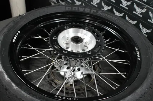 2003 KAWASAKI KX250 WARP 9 SUPERMOTO 17" X 4.25" REAR WHEEL HUB RIM ASSEMBLY