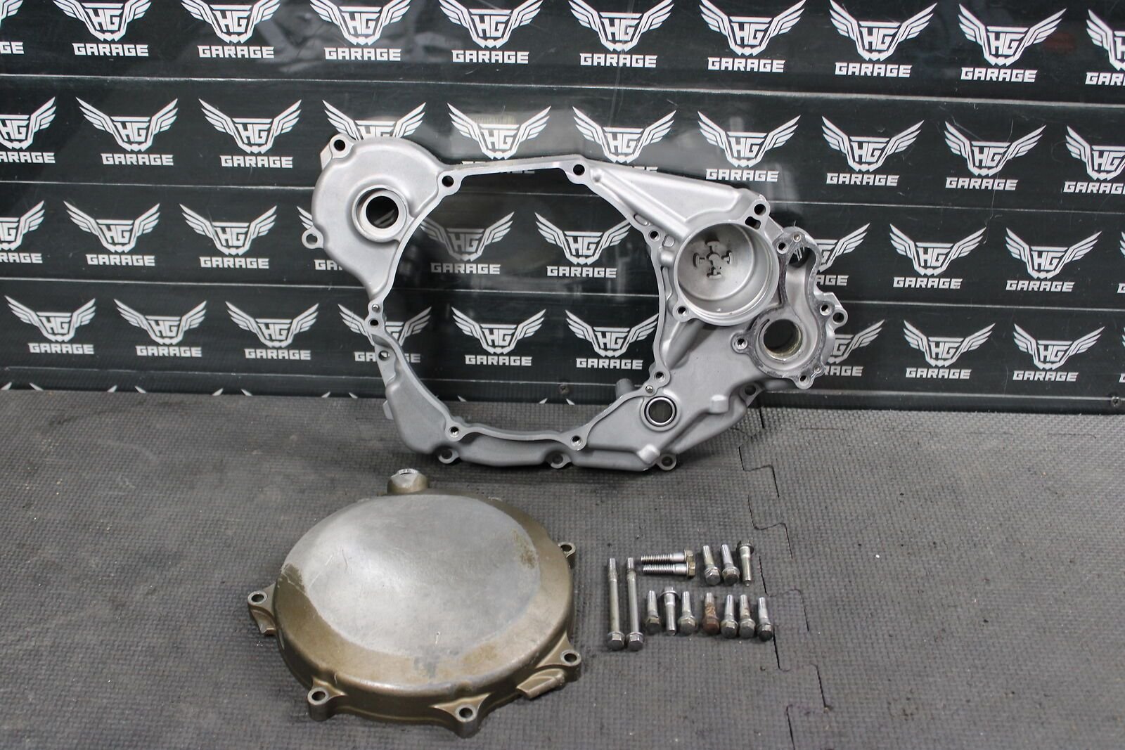 2007 KAWASAKI KX450F ENGINE MOTOR SIDE CLUTCH COVER INNER OUTER 