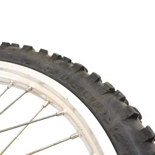 1989 - 2004 KAWASAKI KX125 KX250 KX500 FRONT WHEEL RIM SPOKE TIRE RUBBER SILVER
