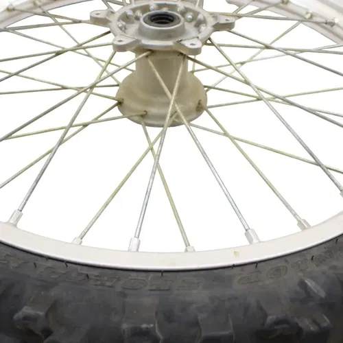 1989 - 2004 KAWASAKI KX125 KX250 KX500 FRONT WHEEL RIM SPOKE TIRE RUBBER SILVER