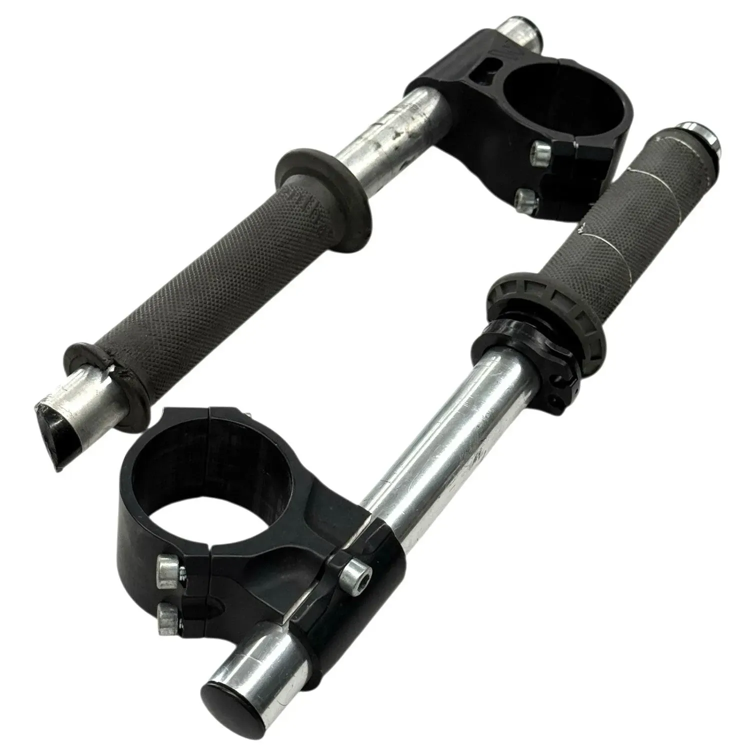 2007 2008 SUZUKI GSXR1000 WOODCRAFT HANDLEBAR CLIP ON SET LEFT RIGHT SILVER