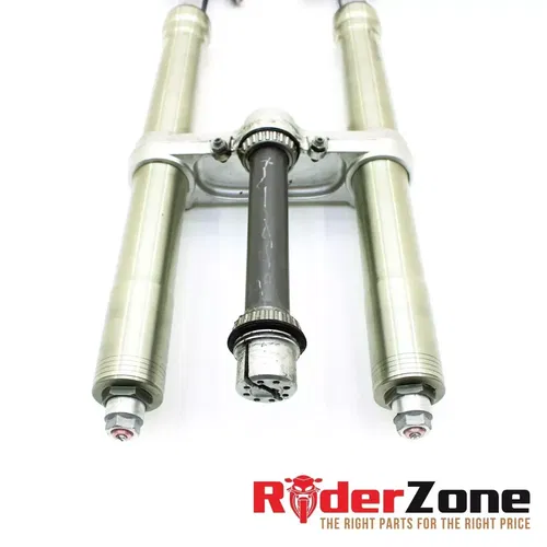 2008 - 2013 DUCATI 848 EVO FORKS TRIPLE TREE FRONT SUSPENSION GOLD STRAIGHT OE