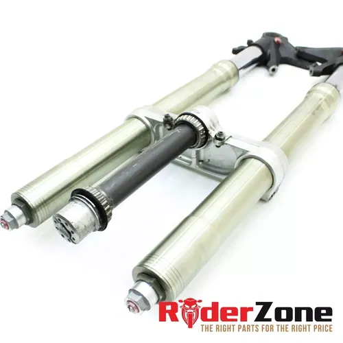 2008 - 2013 DUCATI 848 EVO FORKS TRIPLE TREE FRONT SUSPENSION GOLD STRAIGHT OE