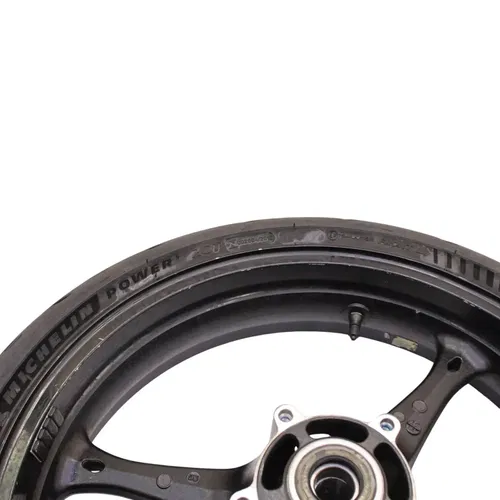 2006 2007 SUZUKI GSXR600 GSXR750 FRONT WHEEL RIM BLACK STRAIGHT MICHELIN TIRE